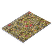 ウィリアムモリスヴィンテージゴールデンリリーフローラデザイン ノートブック (左側)