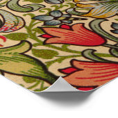 ウィリアムモリスヴィンテージゴールデンリリーフローラデザイン ポスター (角)