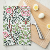 ウィリアムモリスヴィンテージスウィートブリアバラの葉 キッチンタオル (四つ折り)