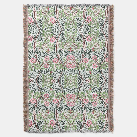 ウィリアムモリスヴィンテージスウィートブリアバラの葉 スローブランケット (正面縦)