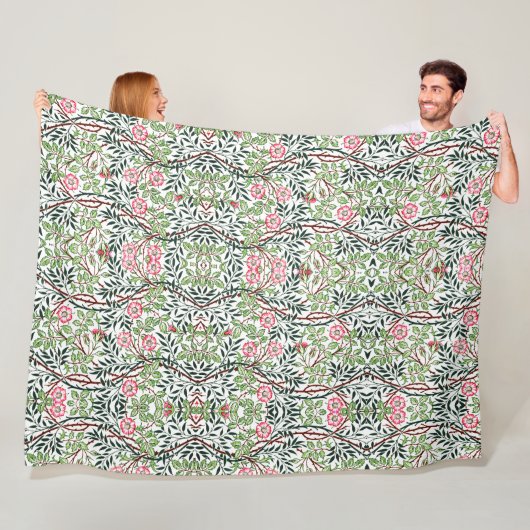 ウィリアムモリスヴィンテージスウィートブリアバラの葉 フリースブランケット (インサイチュ)