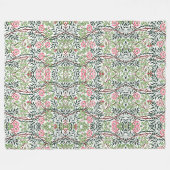 ウィリアムモリスヴィンテージスウィートブリアバラの葉 フリースブランケット (正面(横))