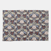 ウィリアムモリスヴィンテージセブンブルーフローラ花 キッチンタオル (横)