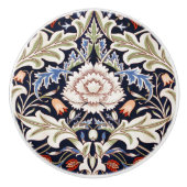 ウィリアムモリスヴィンテージセブンブルーフローラ花 セラミックノブ (正面)