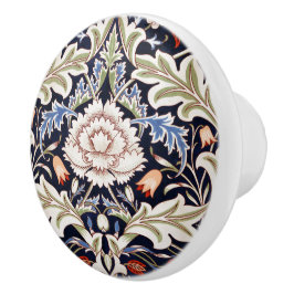 ウィリアムモリスヴィンテージセブンブルーフローラ花 セラミックノブ