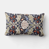 ウィリアムモリスヴィンテージセブンブルーフローラ花 ランバークッション (裏面)