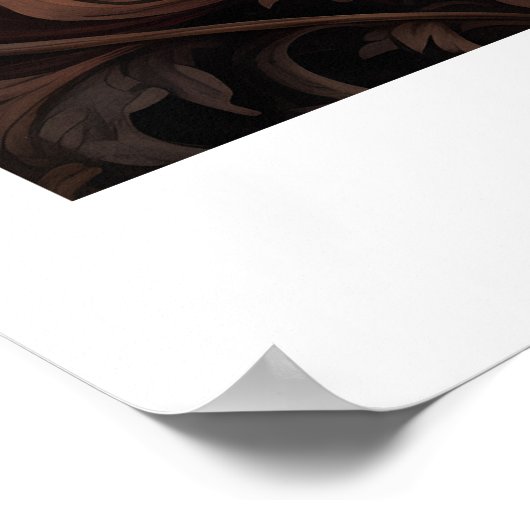 ウィリアムモリスヴィンテージテラコッタ秋の花 ポスター (角)