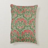 ウィリアムモリスヴィンテージデイジーフラワーズピンクグリーン アクセントクッション (裏面(縦))
