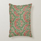 ウィリアムモリスヴィンテージデイジーフラワーズピンクグリーン アクセントクッション (正面(垂直))
