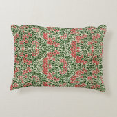 ウィリアムモリスヴィンテージデイジーフラワーズピンクグリーン アクセントクッション (裏面)