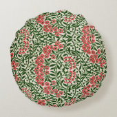 ウィリアムモリスヴィンテージデイジーフラワーズピンクグリーン ラウンドクッション (裏面)