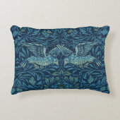 ウィリアムモリスヴィンテージバードブロージブルー アクセントクッション (正面)