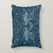 ウィリアムモリスヴィンテージバードブロージブルー アクセントクッション (正面(垂直))