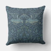ウィリアムモリスヴィンテージバードブロージブルー クッション (裏面)