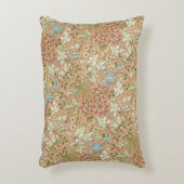 ウィリアムモリスヴィンテージピンクブルーホワイトグリーン アクセントクッション (正面(垂直))