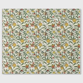 ウィリアムモリスヴィンテージフルーツイエローレッドグリーン ラッピングペーパー (フラット)