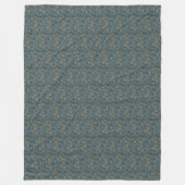 ウィリアムモリスヴィンテージフローラグリーンブルーオーチャード フリースブランケット (正面)