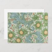 ウィリアムモリスヴィンテージフローラグリーンブルーオーチャード ポストカード (正面/裏面)
