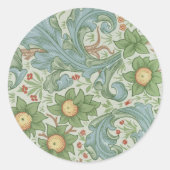 ウィリアムモリスヴィンテージフローラグリーンブルーオーチャード ラウンドシール (正面)