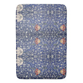 ウィリアムモリスヴィンテージフローラチューリップブルーホワイトレッド バスマット (正面縦)