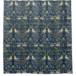 ウィリアムモリスヴィンテージフローラバード シャワーカーテン