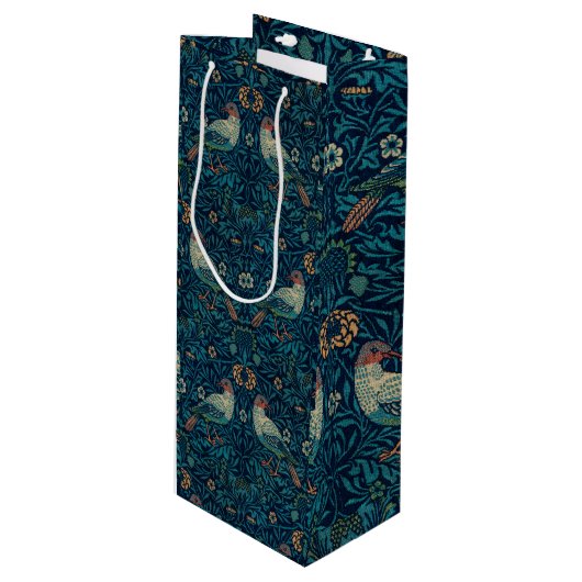 ウィリアムモリスヴィンテージフローラバード ワインギフトバッグ (正面アングル)