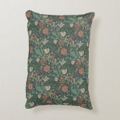 ウィリアムモリスヴィンテージフローラピンクグリーンコンプトン アクセントクッション (裏面(縦))