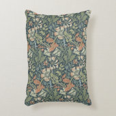 ウィリアムモリスヴィンテージフローラピンクグリーンコンプトン アクセントクッション (正面(垂直))