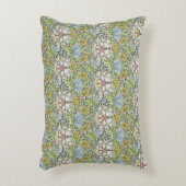 ウィリアムモリスヴィンテージフローラピンクグリーンマートル アクセントクッション (正面(垂直))