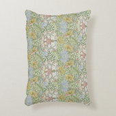 ウィリアムモリスヴィンテージフローラピンクグリーンマートル アクセントクッション (正面(垂直))