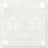 ウィリアムモリスヴィンテージフローラピンクグリーンマートル ガラスコースター (裏面)