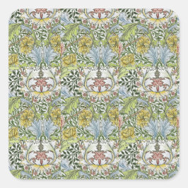 ウィリアムモリスヴィンテージフローラピンクグリーンマートル スクエアシール