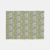 ウィリアムモリスヴィンテージフローラピンクグリーンマートル フリースブランケット (正面(横))