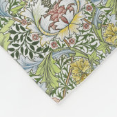 ウィリアムモリスヴィンテージフローラピンクグリーンマートル フリースブランケット (角)