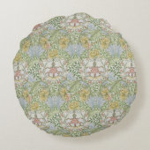 ウィリアムモリスヴィンテージフローラピンクグリーンマートル ラウンドクッション (裏面)