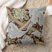 ウィリアムモリスヴィンテージフローラフラワーホワイトレッド クッション (ブランケット)