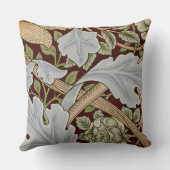 ウィリアムモリスヴィンテージフローラフラワーホワイトレッド クッション (裏面)
