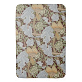 ウィリアムモリスヴィンテージフローラフラワーホワイトレッド バスマット (正面縦)