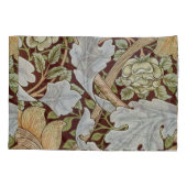 ウィリアムモリスヴィンテージフローラフラワーホワイトレッド 枕カバー (裏面-左)