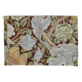 ウィリアムモリスヴィンテージフローラフラワーホワイトレッド 枕カバー (正面左)