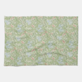 ウィリアムモリスヴィンテージフローラブルーグリーンピンクアイリス キッチンタオル (横)