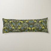 ウィリアムモリスヴィンテージフローラブルーグリーンワカメ ボディピロー (裏面)