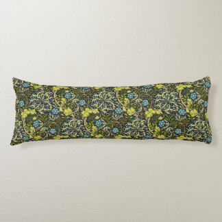 ウィリアムモリスヴィンテージフローラブルーグリーンワカメ ボディピロー