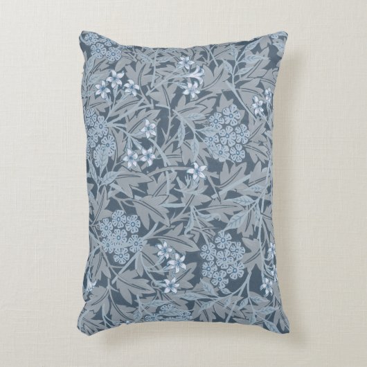 ウィリアムモリスヴィンテージフローラブルージャスミン アクセントクッション (正面(垂直))