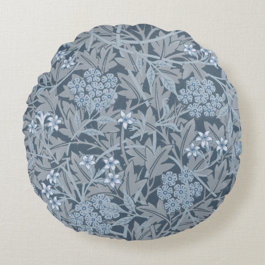 ウィリアムモリスヴィンテージフローラブルージャスミン ラウンドクッション (正面)