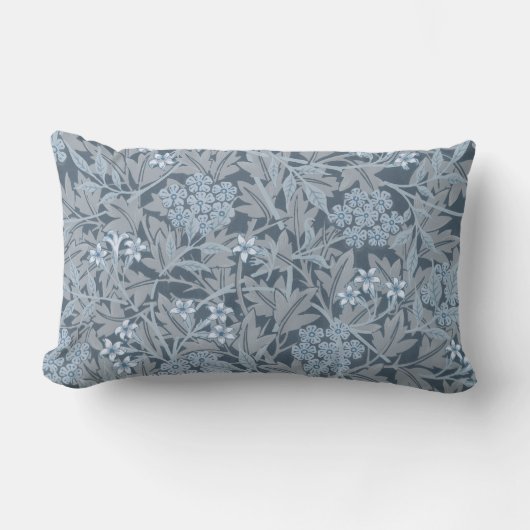 ウィリアムモリスヴィンテージフローラブルージャスミン ランバークッション (正面)