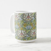 ウィリアムモリスヴィンテージフローラルパターンピンクグリーン コーヒーマグカップ (正面左)