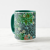 ウィリアムモリスヴィンテージフローラルパターンピンクグリーン マグカップ (正面左)