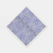 ウィリアムモリスヴィンテージフローラルパターンブルーホワイト スタンダードランチョンナプキン (角)