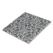 ウィリアムモリスヴィンテージフローラルパターンブルーホワイト タイル (側面)